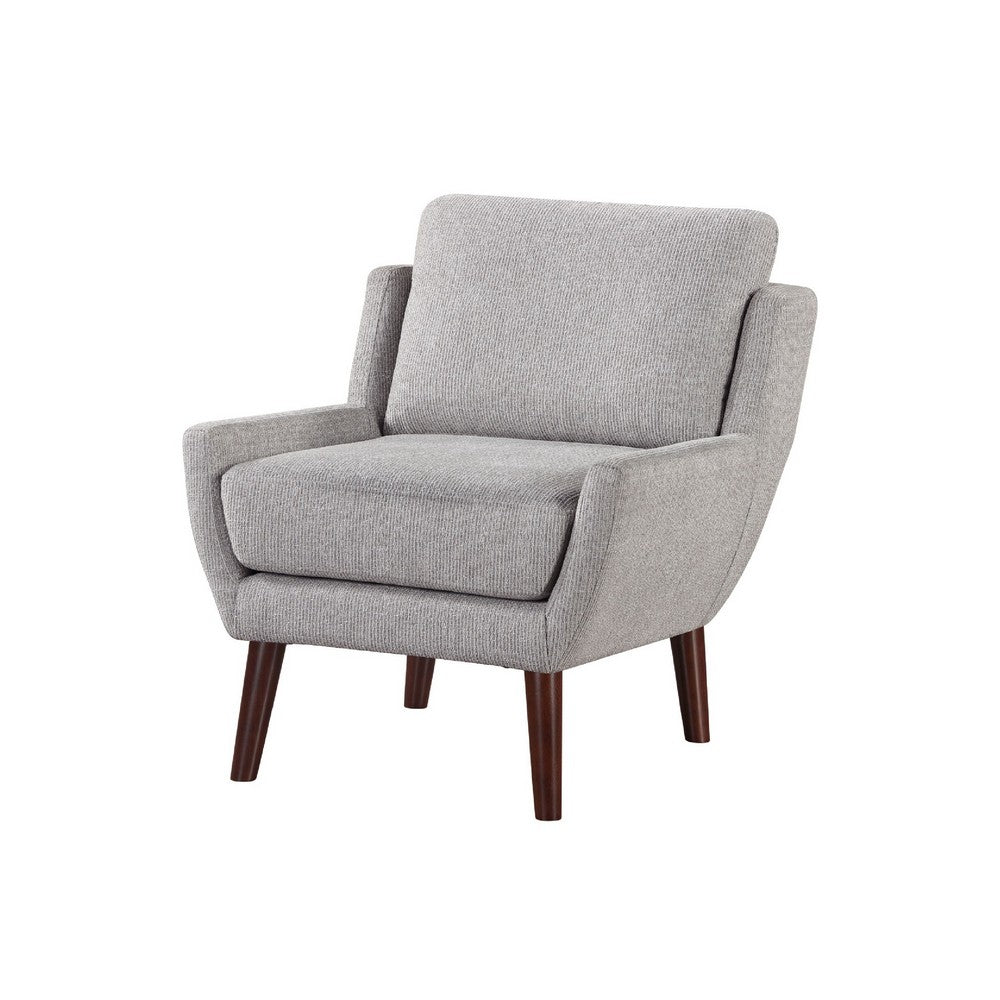 Veny Accent Armchair | Soft Gray Chenille | Solid Wood Angled Legs