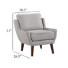 Veny Accent Armchair | Soft Gray Chenille | Solid Wood Angled Legs