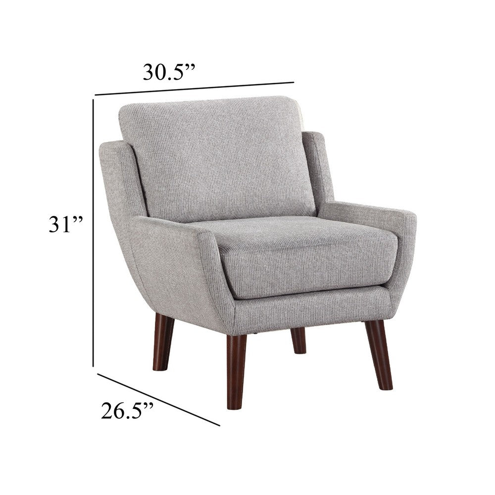 Veny Accent Armchair | Soft Gray Chenille | Solid Wood Angled Legs