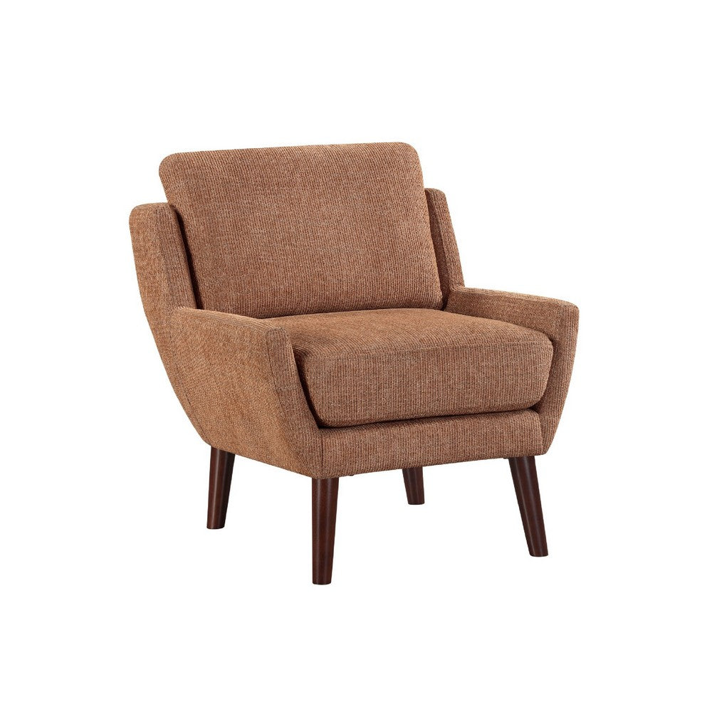Veny Accent Armchair | Burnt Orange Chenille | Solid Wood Angled Legs
