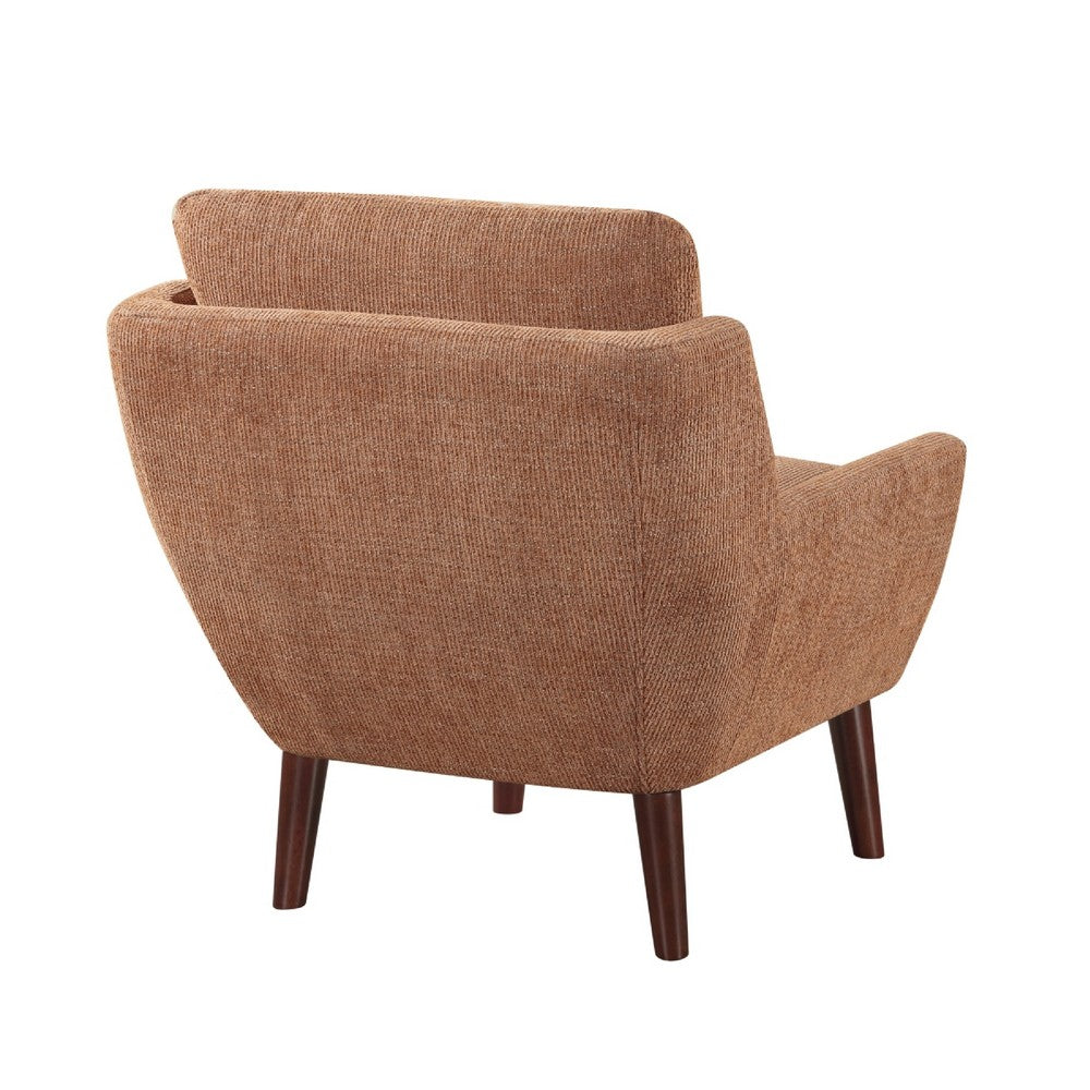 Veny Accent Armchair | Burnt Orange Chenille | Solid Wood Angled Legs