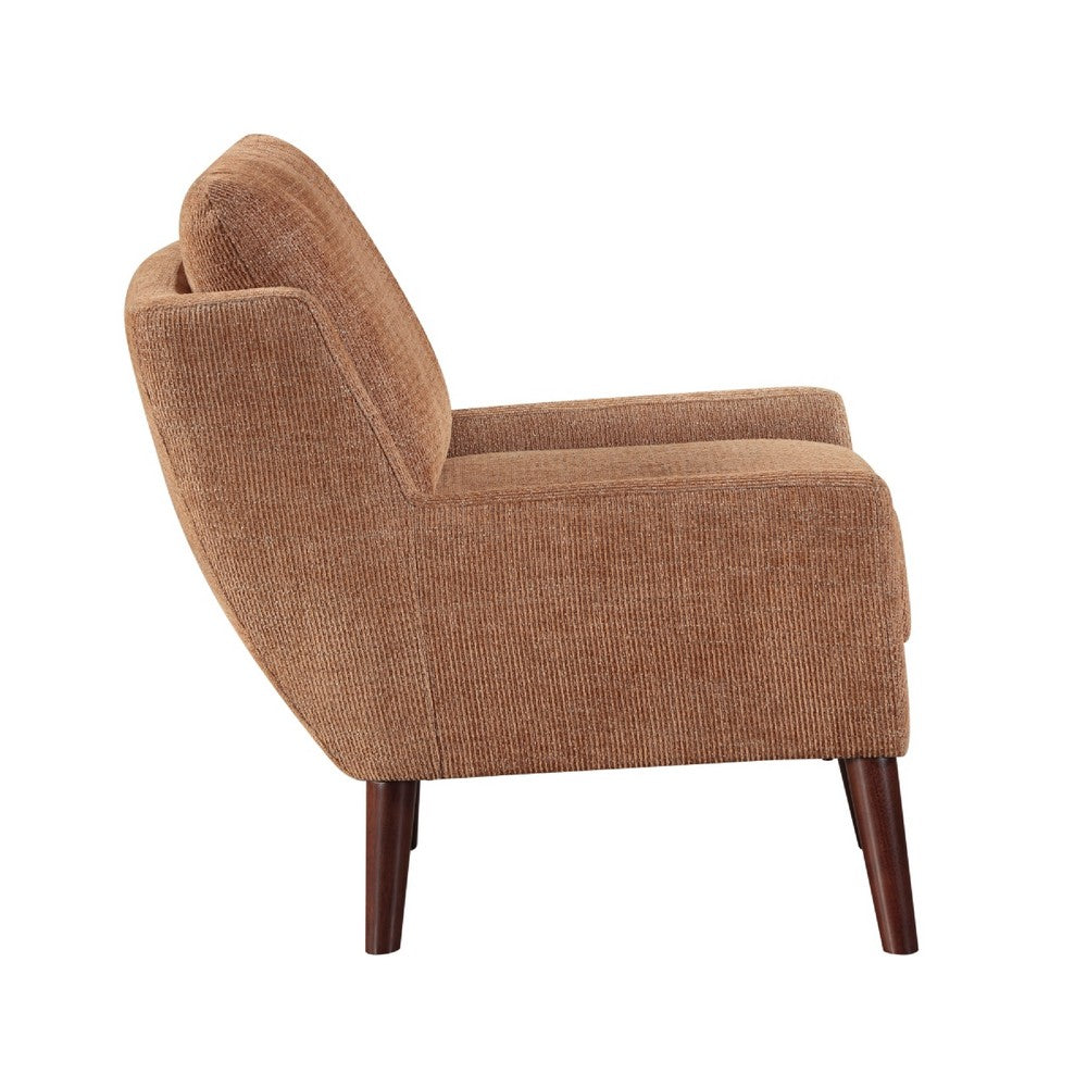 Veny Accent Armchair | Burnt Orange Chenille | Solid Wood Angled Legs