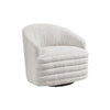 Vinn Swivel Accent Armchair | Barrel Design | Beige Chenille Fabric
