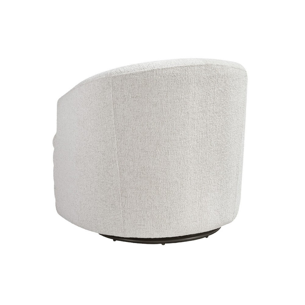 Vinn Swivel Accent Armchair | Barrel Design | Beige Chenille Fabric