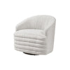 Vinn Swivel Accent Armchair | Barrel Design | Beige Chenille Fabric