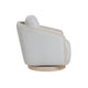Jely Swivel Accent Armchair | Oak Brown Wood Trim and Base | Gray Polyester