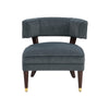 Disa Accent Armchair | Barrel Back Design | Gray Velvet | Solid Wood Legs