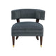 Disa Accent Armchair | Barrel Back Design | Gray Velvet | Solid Wood Legs