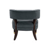 Disa Accent Armchair | Barrel Back Design | Gray Velvet | Solid Wood Legs
