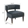 Disa Accent Armchair | Barrel Back Design | Gray Velvet | Solid Wood Legs