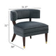 Disa Accent Armchair | Barrel Back Design | Gray Velvet | Solid Wood Legs
