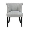Vasu Accent Chair | Vertical Accents on Curved Back | Gray Polyester