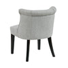 Vasu Accent Chair | Vertical Accents on Curved Back | Gray Polyester