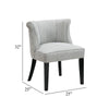 Vasu Accent Chair | Vertical Accents on Curved Back | Gray Polyester