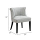 Vasu Accent Chair | Vertical Accents on Curved Back | Gray Polyester