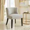 Vasu Accent Chair | Vertical Accents on Curved Back | Gray Polyester