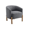 Diya Barrel Style Accent Chair | Gray Polyester | Light Brown Wood Legs