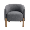 Diya Barrel Style Accent Chair | Gray Polyester | Light Brown Wood Legs