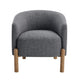 Diya Barrel Style Accent Chair | Gray Polyester | Light Brown Wood Legs
