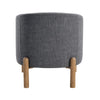 Diya Barrel Style Accent Chair | Gray Polyester | Light Brown Wood Legs