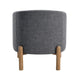 Diya Barrel Style Accent Chair | Gray Polyester | Light Brown Wood Legs