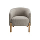 Diya Barrel Style Accent Chair | Taupe Gray Polyester | Brown Wood Legs