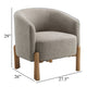 Diya Barrel Style Accent Chair | Taupe Gray Polyester | Brown Wood Legs
