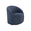 Saho Swivel Accent Chair | Barrel Style | Foam Padded | Modern Blue Boucle