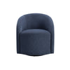 Saho Swivel Accent Chair | Barrel Style | Foam Padded | Modern Blue Boucle
