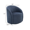 Saho Swivel Accent Chair | Barrel Style | Foam Padded | Modern Blue Boucle