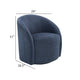Saho Swivel Accent Chair | Barrel Style | Foam Padded | Modern Blue Boucle