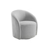 Saho Swivel Accent Chair | Barrel Style | Foam Padded | Light Gray Boucle