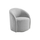 Saho Swivel Accent Chair | Barrel Style | Foam Padded | Light Gray Boucle