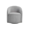 Saho Swivel Accent Chair | Barrel Style | Foam Padded | Light Gray Boucle