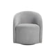 Saho Swivel Accent Chair | Barrel Style | Foam Padded | Light Gray Boucle