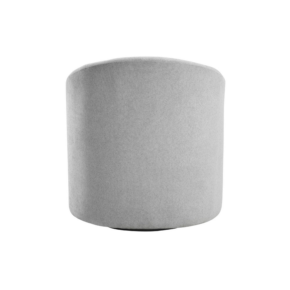 Saho Swivel Accent Chair | Barrel Style | Foam Padded | Light Gray Boucle