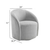 Saho Swivel Accent Chair | Barrel Style | Foam Padded | Light Gray Boucle