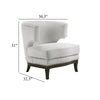 Elly Accent Chair | Barrel Back | Gray Boucle w Nailheads | Brown Wood