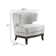 Elly Accent Chair | Barrel Back | Gray Boucle w Nailheads | Brown Wood