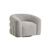 Dera Swivel Accent Chair | Sculpted Barrel Back | Foam Fill | Gray Boucle