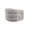 Dera Swivel Accent Chair | Sculpted Barrel Back | Foam Fill | Gray Boucle