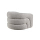 Dera Swivel Accent Chair | Sculpted Barrel Back | Foam Fill | Gray Boucle