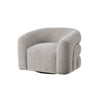 Dera Swivel Accent Chair | Sculpted Barrel Back | Foam Fill | Gray Boucle