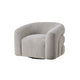 Dera Swivel Accent Chair | Sculpted Barrel Back | Foam Fill | Gray Boucle