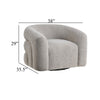 Dera Swivel Accent Chair | Sculpted Barrel Back | Foam Fill | Gray Boucle