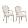 Olto Dining Armchair | Ivory Chenille | Light Oak Brown Wood | Dipped Legs