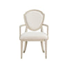 Olto Dining Armchair | Ivory Chenille | Light Oak Brown Wood | Dipped Legs