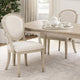 Olto Dining Armchair | Ivory Chenille | Light Oak Brown Wood | Dipped Legs