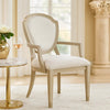 Olto Dining Armchair | Ivory Chenille | Light Oak Brown Wood | Dipped Legs