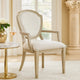 Olto Dining Armchair | Ivory Chenille | Light Oak Brown Wood | Dipped Legs